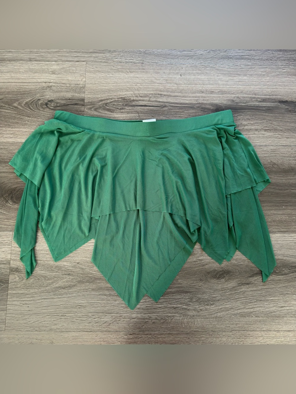 womens Emerald Green Handkerchief Hem Fairy Skirt Pixie Layered Rave 2x